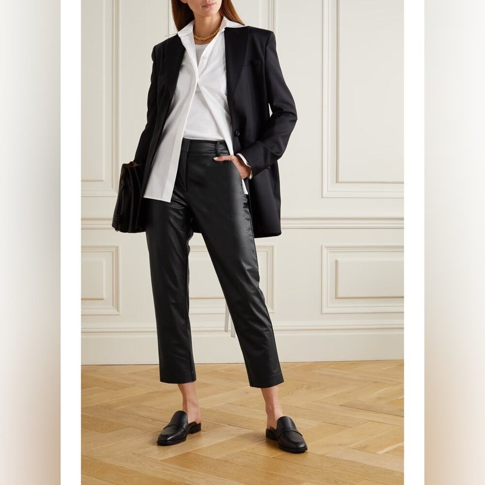 COMMANDO Cropped faux leather straight-leg pants Women's Medium